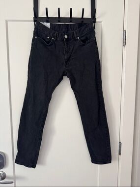 Men's Black Slim Straight Jeans